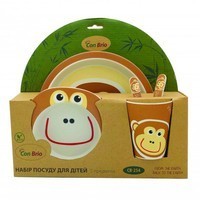 Набір бамбукового посуду Con Brio для дітей Мавпочка 254 - CB